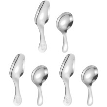 6Pièces Cuillères Compactes Acier Inoxydable Usage Cuisine Argent