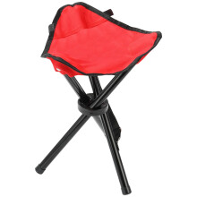 Travel Folding Camping Stool 17.7 Inch Tripod Seat Portable Sturdy Three Legged Stool With Carry Strap Red