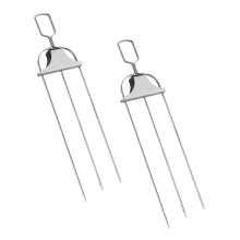 Rotisserie Forks Stainless Steel 2 Pack for Grill, Secure Meat Hold Easy Clean Outdoor BBQ Accessories