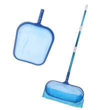 Pool Skimmer Net with Fine Mesh and Telescopic Aluminum Pole for Swimming Pool Cleaning (2 Nets + 1 Pole)