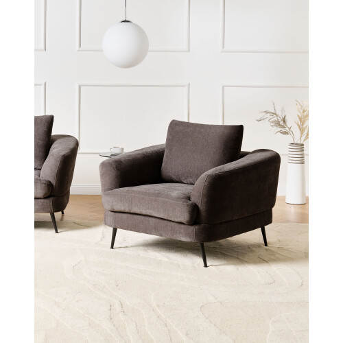 Beliani Armchair KJAER Chenille Taupe 1