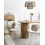 Beliani Set of 2 Dining Chairs CARILLE Chenille Light Beige 2