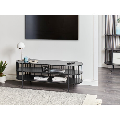 Beliani TV Stand BIRSON Black 1