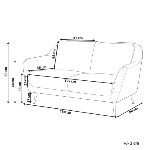 Beliani Sofa 2 Seater EIBY Boucle Beige 2