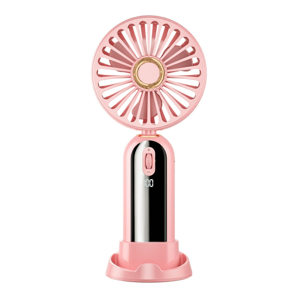 Portable Handheld Fan 5000Mah Usb Rechargeable Mini Fan With Quiet Brushless Motor And 5 Speeds For Travel Desk Use 9330225176473