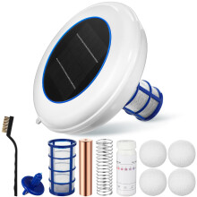 Solar Pool Ionizer Floating Water Purifier, Kills Algae, 85% Less Chemical Use, Reusable for Fresh and Saltwater Pools (White)