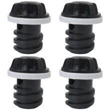 4 Pack Black LeakProof Cooler Drain Plug Replacement for Yeti and RTIC, Durable Silicone Seal