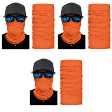 3 Pack Lightweight Breathable Neck Gaiter Face Cover with UV Protection for Outdoor Sports (Orange)
