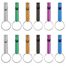 Pack of 12 Aluminium Whistles with Key Ring for Outdoor Survival Hiking Camping