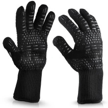 BBQ Heat Resistant Gloves 800F Flame Retardant Cooking Gloves for Grilling Baking and Oven Use