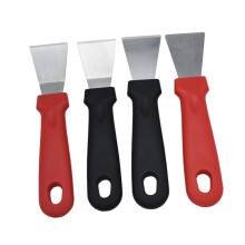4 Piece Kitchen Scraper Set Stainless Steel and Plastic MultiPurpose Scraping Tools for Grill Bowl Ice Cleaning