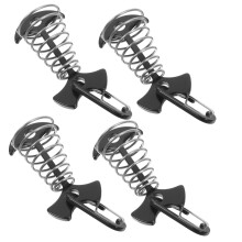 4pcs Heavy Duty Tent Stakes with Fishbone Rope Tightener Clips, Durable Metal Floor Nails for Camping