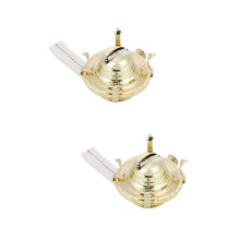 2 Sets Oil Lamp Burner with Adjustable Wick, Vintage Golden Alloy Replacement for Glass Lanterns