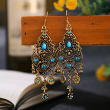 Boho Silver Earrings 925 Sterling Silver Dangle Drop Design for Women Wedding Gift