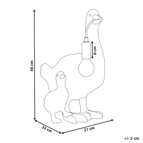 Beliani Table Lamp Duck DAFFY Gold 2