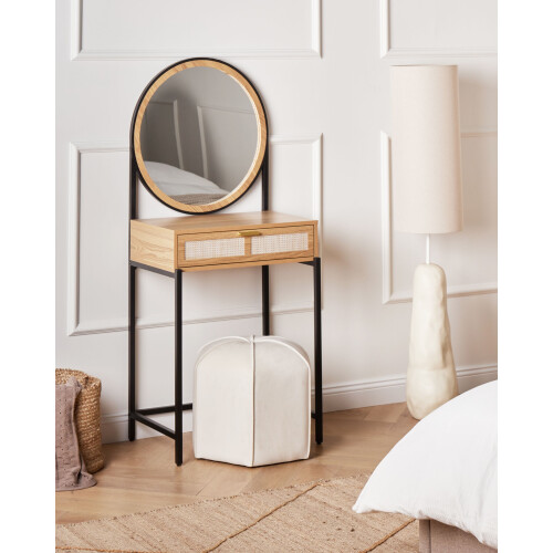 Beliani Dressing Table with Mirror CASSIAR Light Brown 1