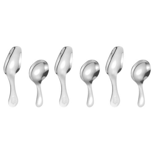 6Pièces Cuillères Compactes Acier Inoxydable Usage Cuisine Argent 2