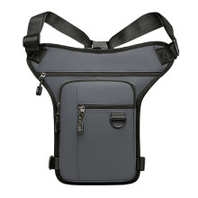 Motorcycle Leg Bag Waist Fanny Pack with Multi‑Pocket Organizer and Adjustable Strap for Riding Hiking, Gray
