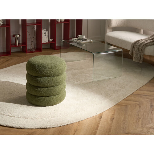 Beliani Pouffe SUMPTER Boucle Green 1