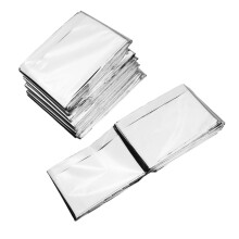 5 Pack Emergency Survival Blanket Silver Reflective Insulated Thermal Rescue Blanket for Camping Hiking First Aid