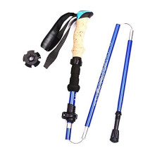 Adjustable Folding Trekking Pole with EVA Foam Grip, Lightweight Alloy Hiking Walking Stick, Tungsten Tip