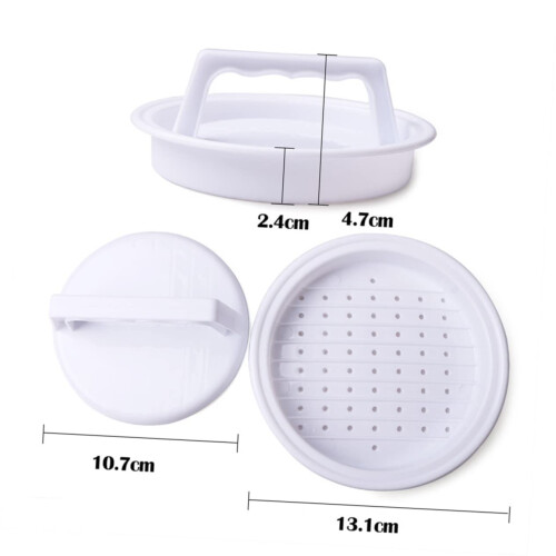 Adjustable Burger Press with Thickness Control for Uniform Homemade Patties, Microwave Safe Design 1