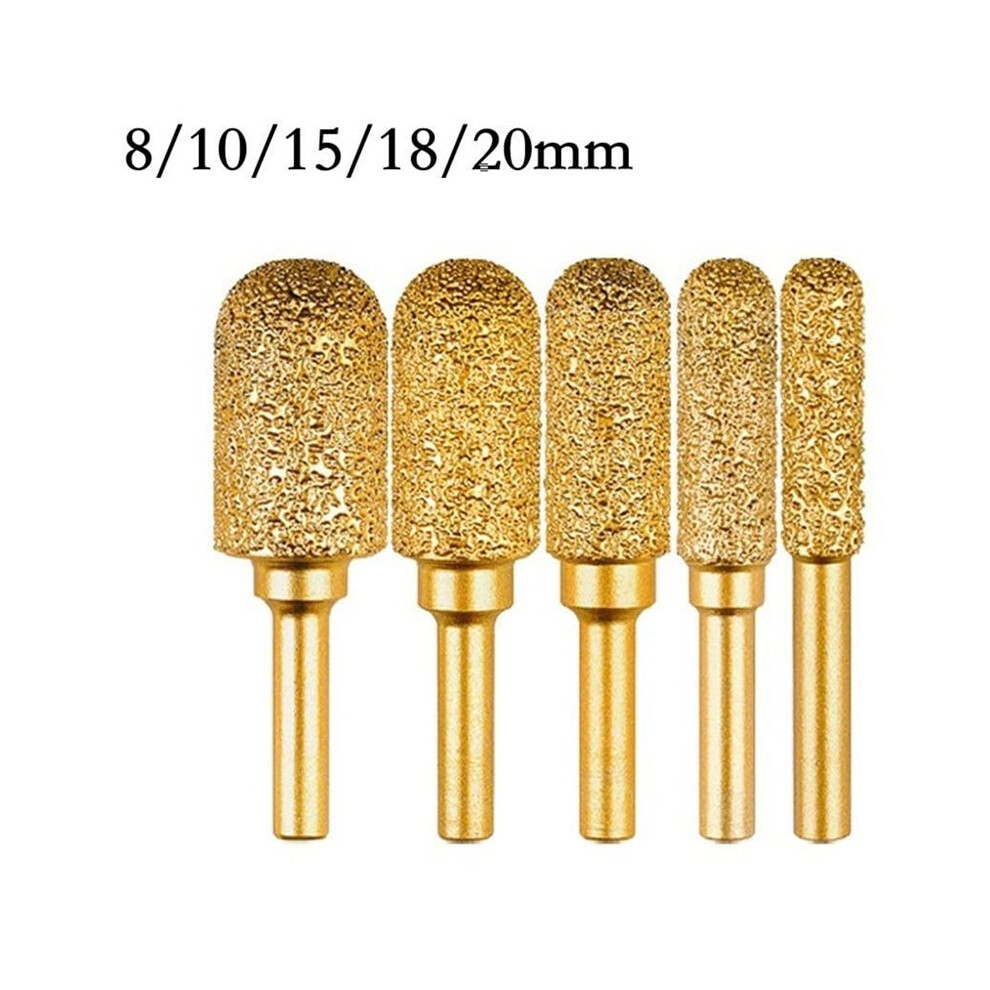 5Pcs Emery Rotary Burr Grinding Heads With 6Mm Round Shaft For Metal Engraving, Polishing, And Grinding Hard Surfaces 6031244187558
