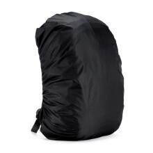 Adjustable Waterproof Dustproof Backpack Rain Cover 35L Black for Hiking with Elastic Fit