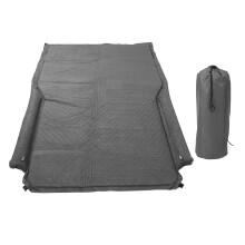 SUV Air Mattress with Built‑in Pillow, Soft Suede Surface, Guard‑Wing Edges for Car Camping Travel (Elegant Grey)