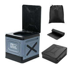 Portable Camping Toilet, HeavyDuty Folding Travel Toilet for Car and Outdoor Use, Easy Clean Blue Design