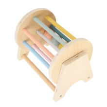 Wooden Rattle Rolling Drum Natural Basswood Toy