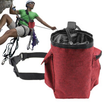 Climbing Chalk Bag with Zipper Pocket and Adjustable Waist Belt for Gymnastics and Weightlifting
