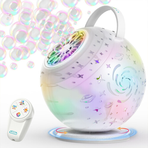 Remote Control Bubble Machine with Colorful LED Light Outdoor 1