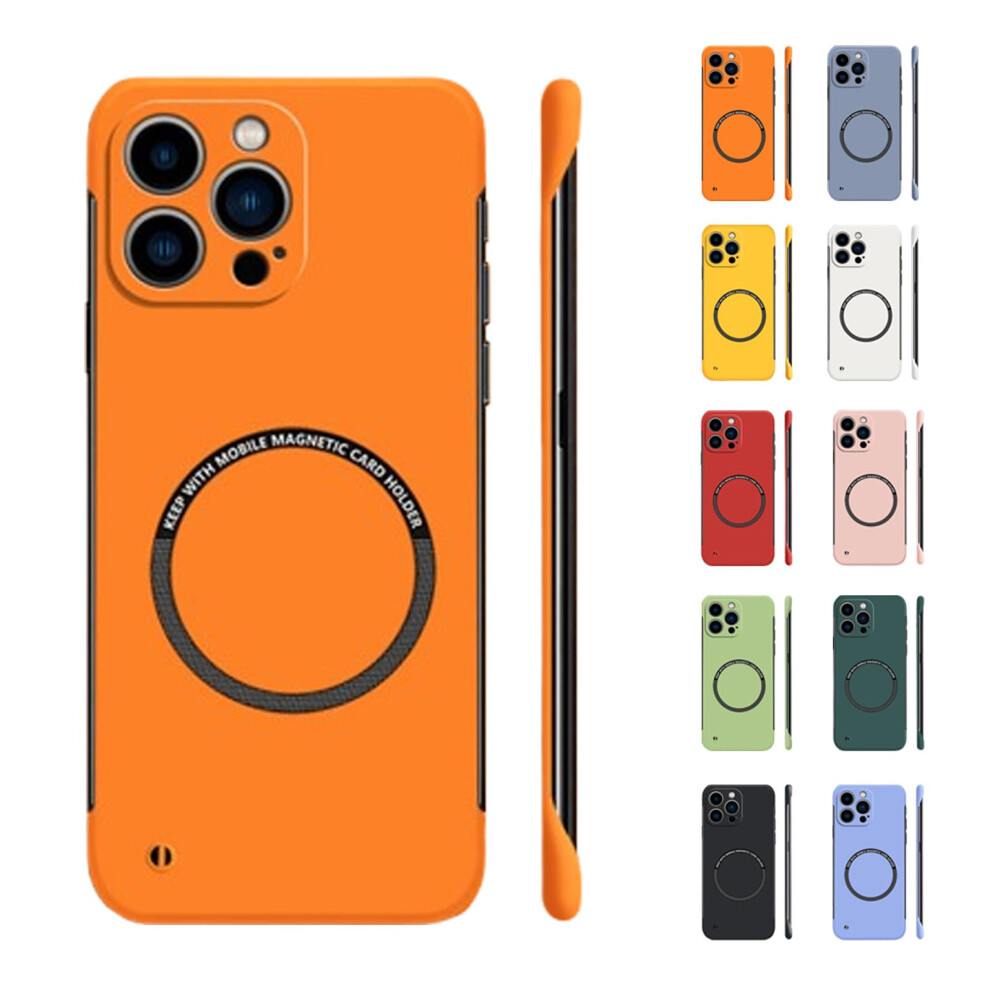Case For Magsafe Iphone 16 Pro Max, Ultra Thin Frameless Magnetic Clear Cover With Shockproof Edges And Precise Cutouts, Orange 9330225179139