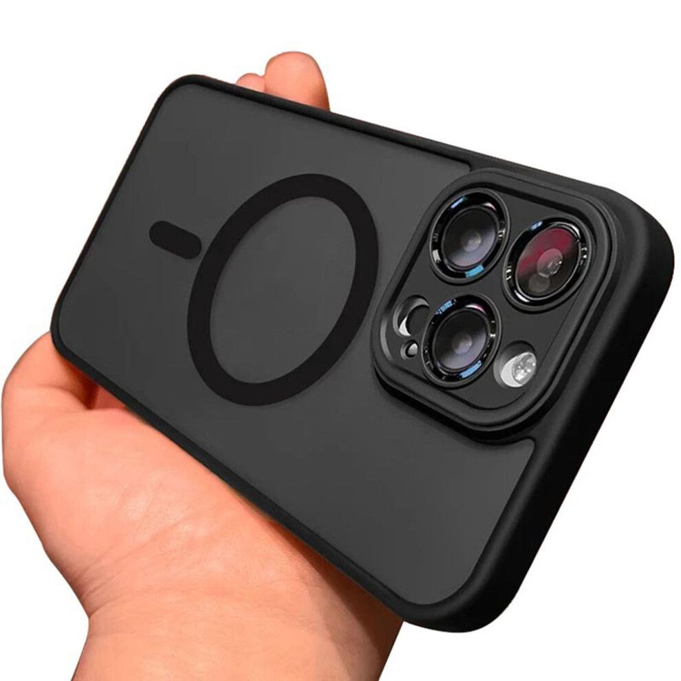Magnetic Iphone 15 Case, Matte Metal Bumper Cover Compatible With Magsafe, 360 Shockproof, Slim Black 9771547712206