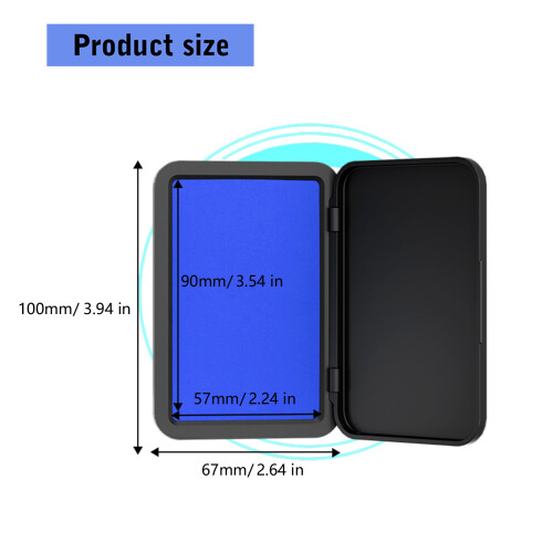 Quick Dry Fingerprint Inks Pad for Office Financial-blue 1