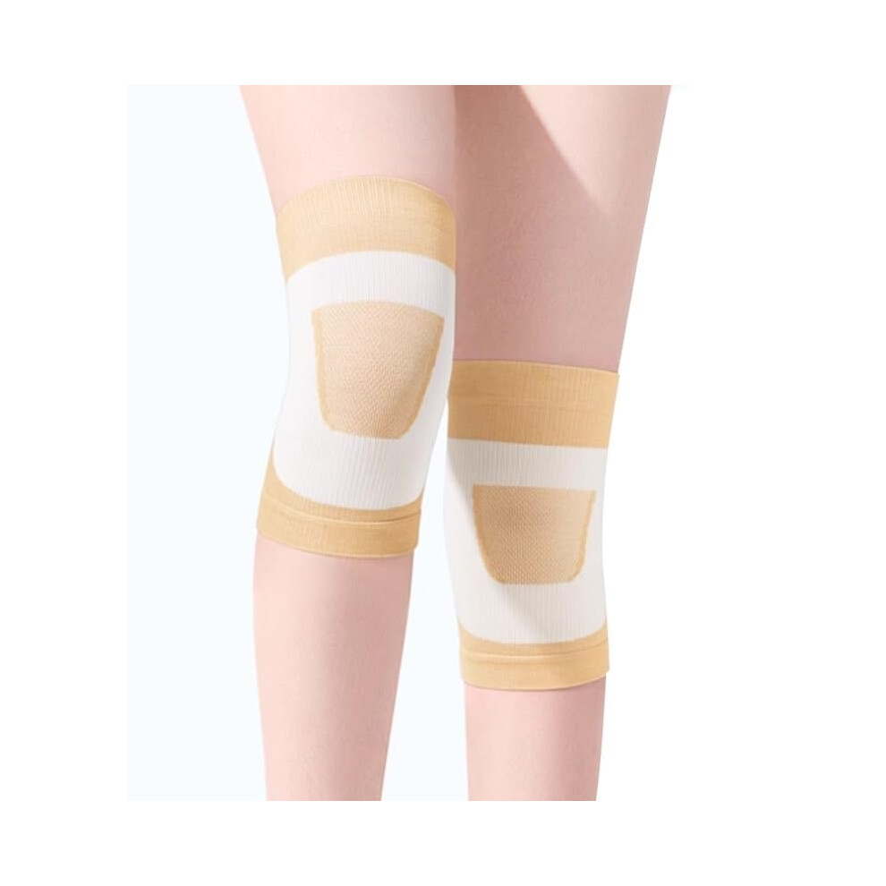 Knee Pads with AntiSlip Silicone Strip, Breathable Cushioned Support for Fitness, Cycling, Running, Beige Large-image-OPC-PSZ8MTN-NEW