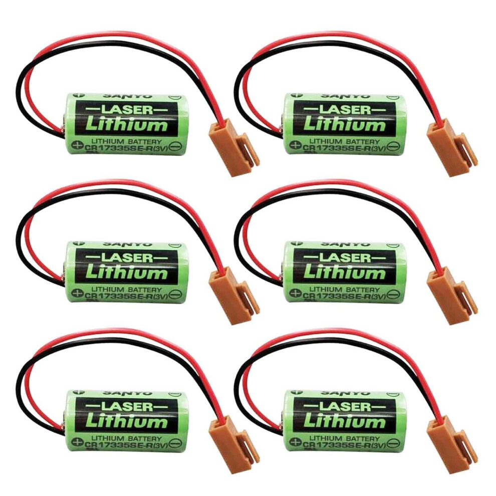 6 Pack Cr17335ser 3V 1800Mah Lithium Battery For Fanuc Backup Power, Reliable And Easy Plug Installation 9073542857969