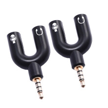 Audio Splitter Adapter 2 Pack, 3.5mm Y Splitter Cable for Headset and Mic, Plug and Play for PC and Phone