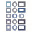 Hollow Scrapbook Stickers 30pcs Kraft Rect/Round 1