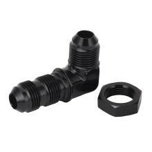 90 Degree 8AN Flare Bulkhead Adapter, Metal