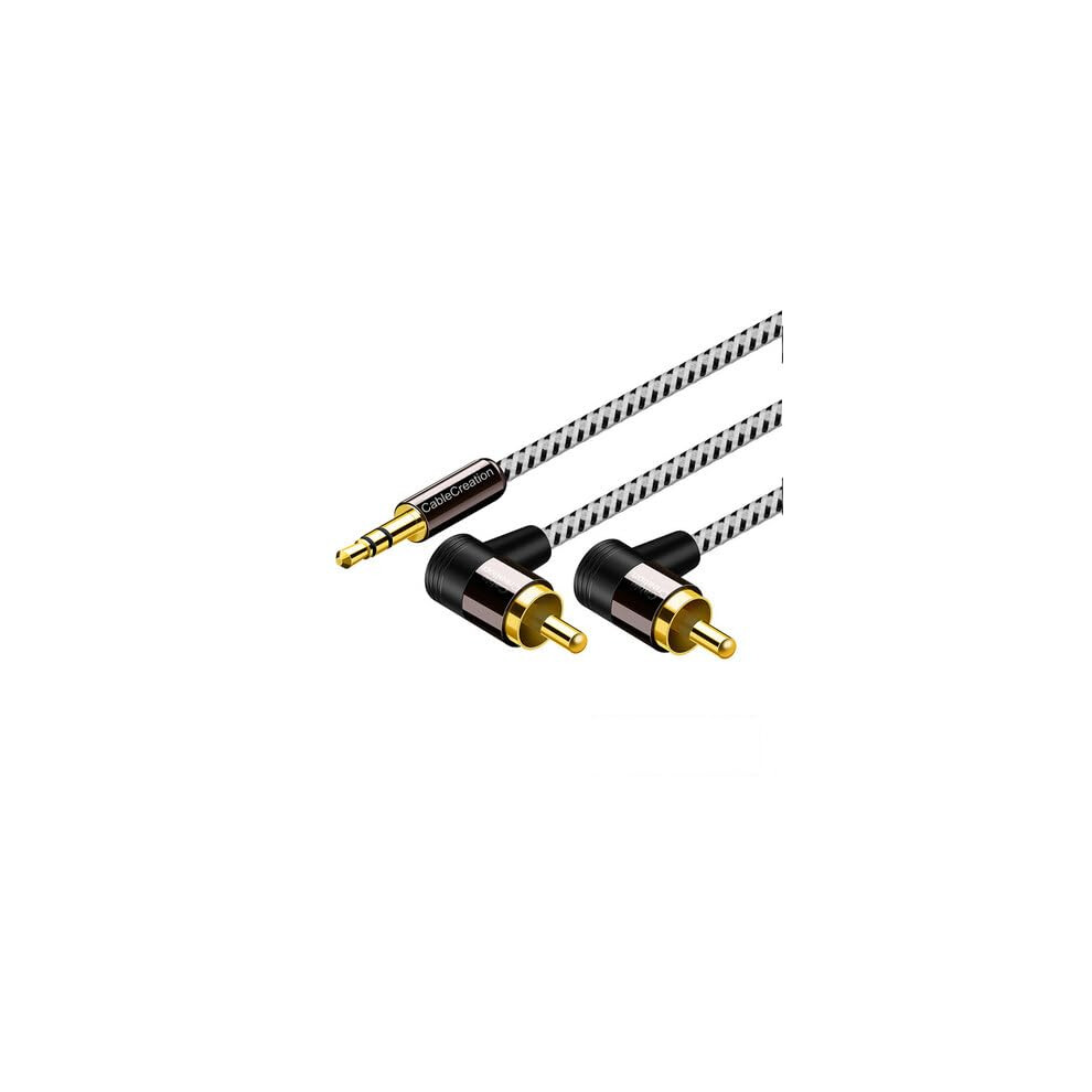 2Pcs 3.5Mm To Rca Cable 1.64Ft, 90 Right Angle Splitter With 24K Goldplated Connectors For Smartphone And Speaker 9073542858546