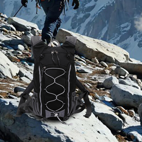 Lightweight 20L Hiking Backpack, WaterResistant Daypack with Multiple Storage Compartments, Black 2