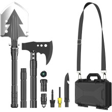 8 in 1 Survival Shovel Axe Set with Extendable Handle for Camping Hiking and Emergency (CSA4232)