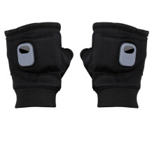 Rechargeable Fingerless Heated Gloves with Three Heat Settings for Winter Work and Outdoor Riding Black