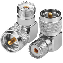 UHF Coax Connector PL259 Male to SO239 Female Right Angle Adapter 2PCS Low Loss RF for CB Ham Radio