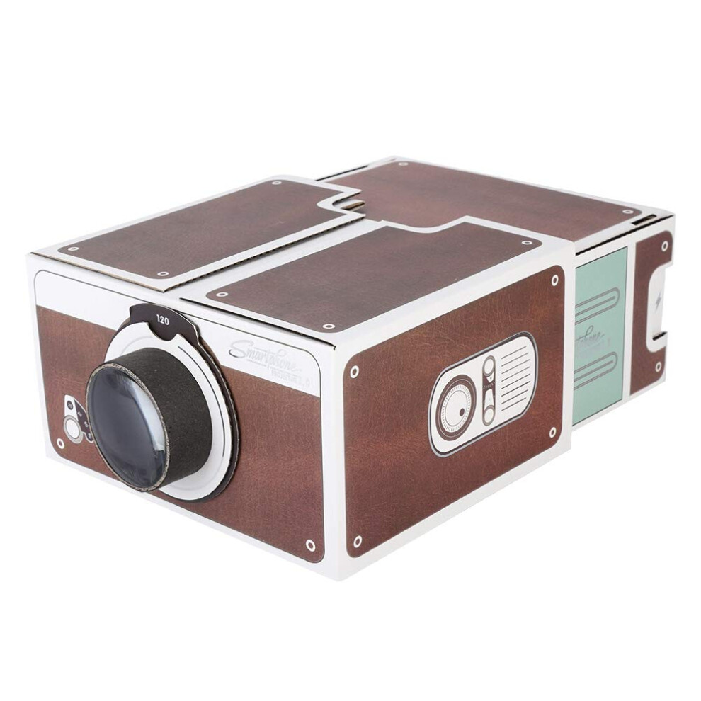 Diy Smartphone Projector Kit With 8X Magnification For Home Theater, Cardboard Phone Projector 9092120338904