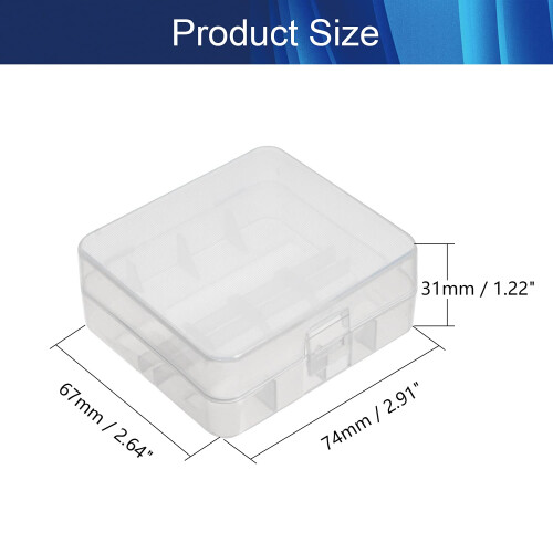 Jutagoss 2 Pack 26650 Battery Storage Case, Clear Protective Plastic Organizer Box 1