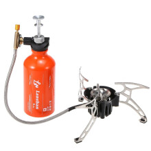 Multi Fuel Camping Stove with 500ml Leak Resistant Bottle, Foldable Compact Design for Outdoor Cooking