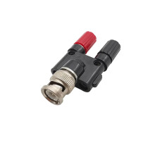 BNC to Banana Adapter, Male to Dual 4mm Banana Socket Binding Posts for Oscilloscope, 1pc
